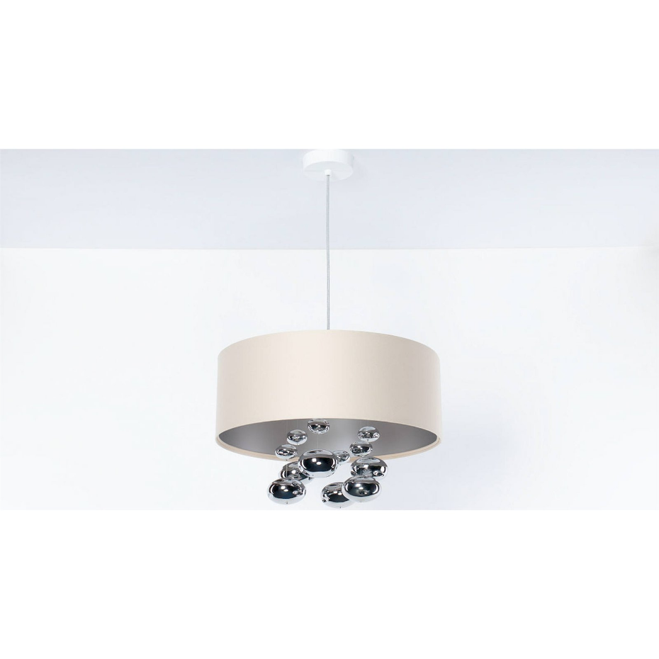 Suspension ronde en tissu avec boules Bubble Light