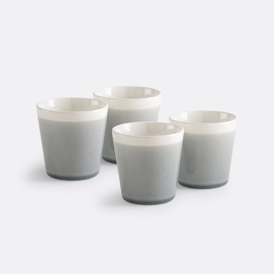 Lot 4 tasses à café craquelées, GOGAIN