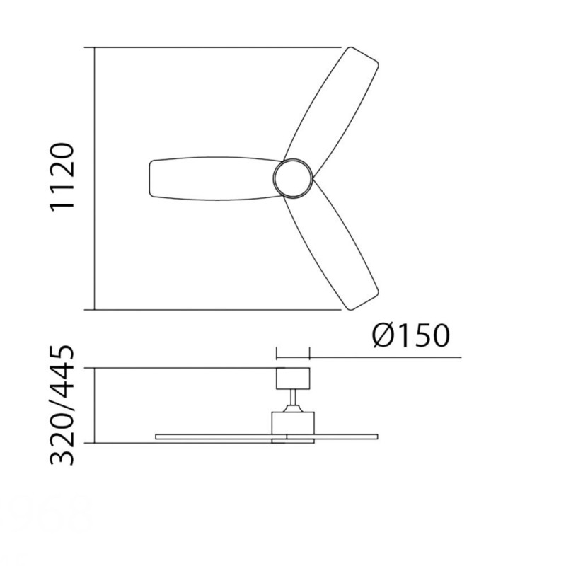 Ventilateur de plafond lumineux blanc et bois Santorini