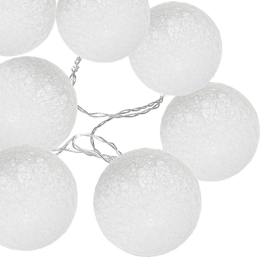 Guirlande Led Solaire 10 Boules Blanches