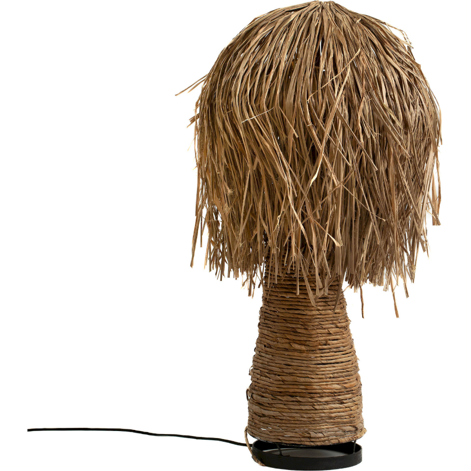 Lampe décorative en fibre naturelle tressée format organique