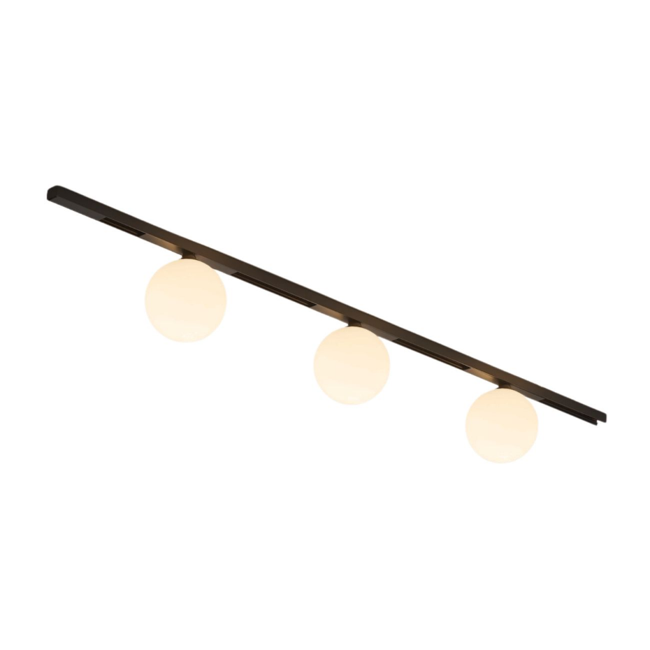Kit rail 3 boules LED verre dépoli - LYNE