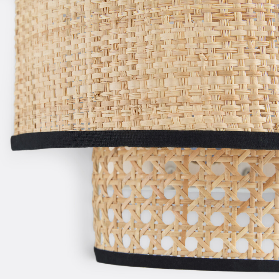 Applique double en cannage et raphia, Dolkie