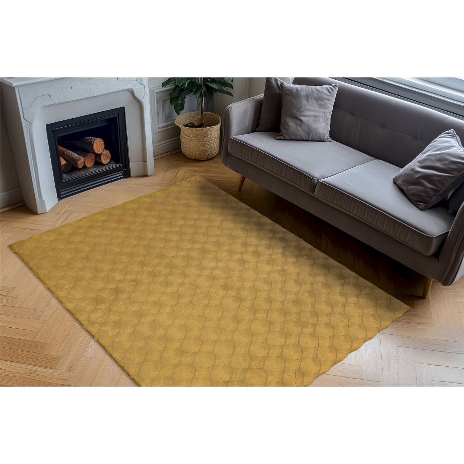 Tapis shaggy rectangulaire en polyester