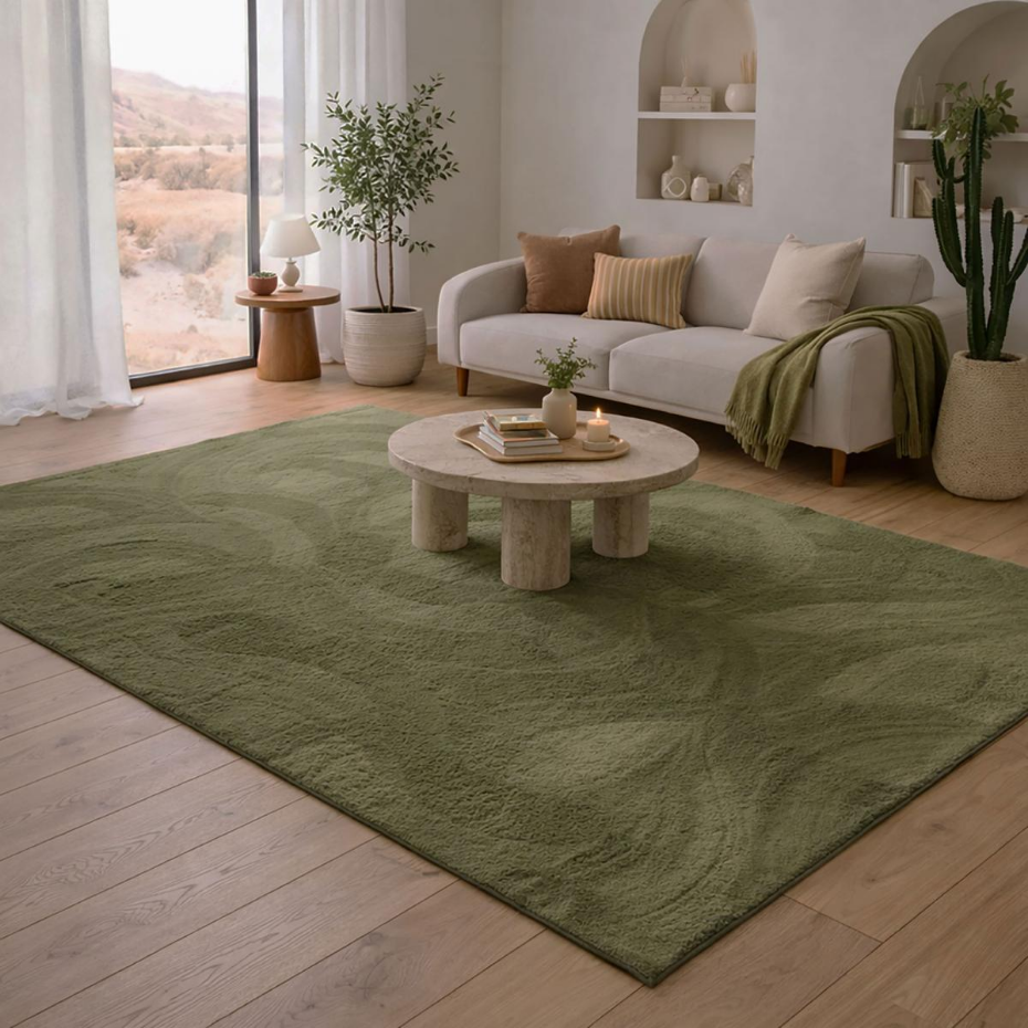 Tapis salon ultra doux, uni et lavable LYN50, aussi idéal pour la chambre