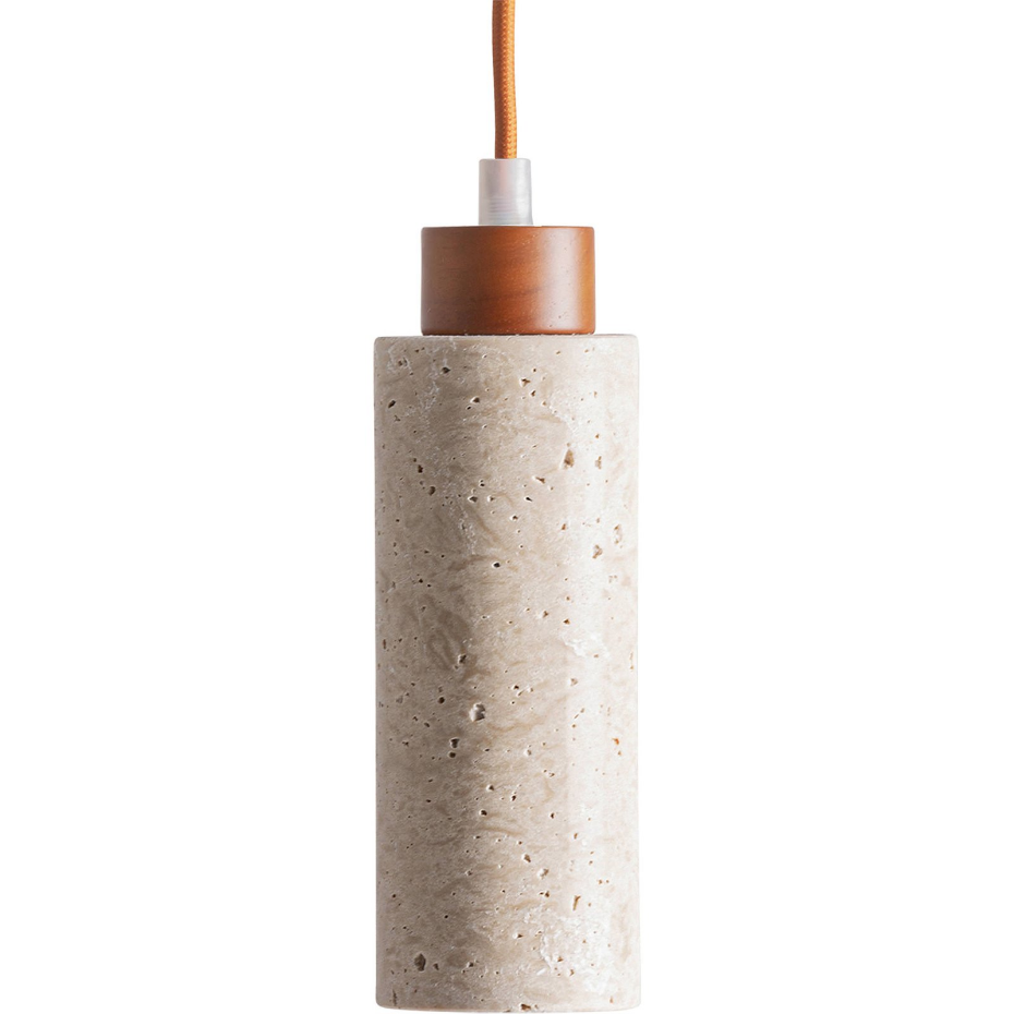 Lustre suspendu en travertin finition texturée