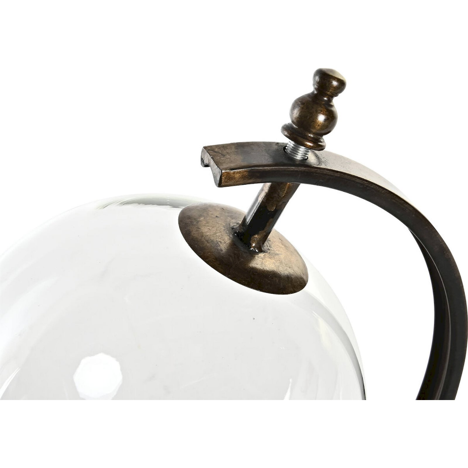 Lampe de table en métal et verre globe organique Vintage