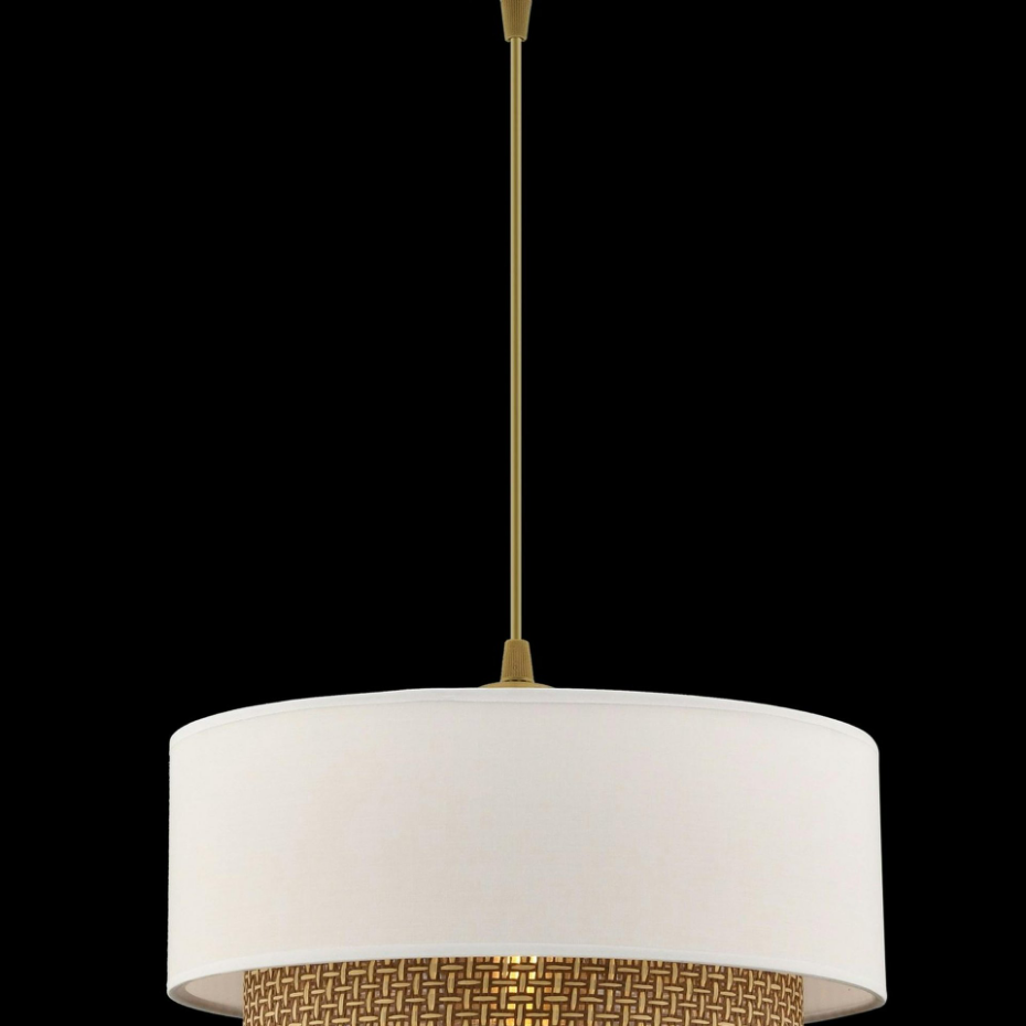 Suspension blanche - double abat-jour avec tressage ZURICH
