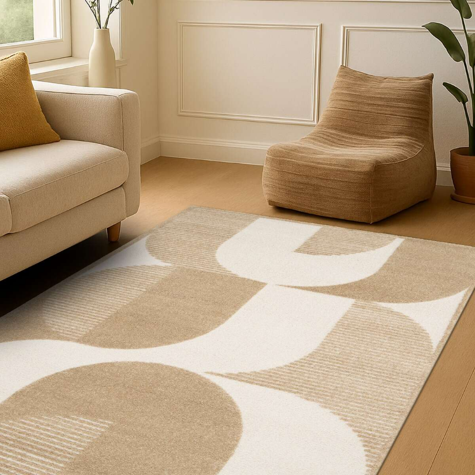Tapis salon à reliefs doux à relief géométrique  DESIGN OPTIQUE