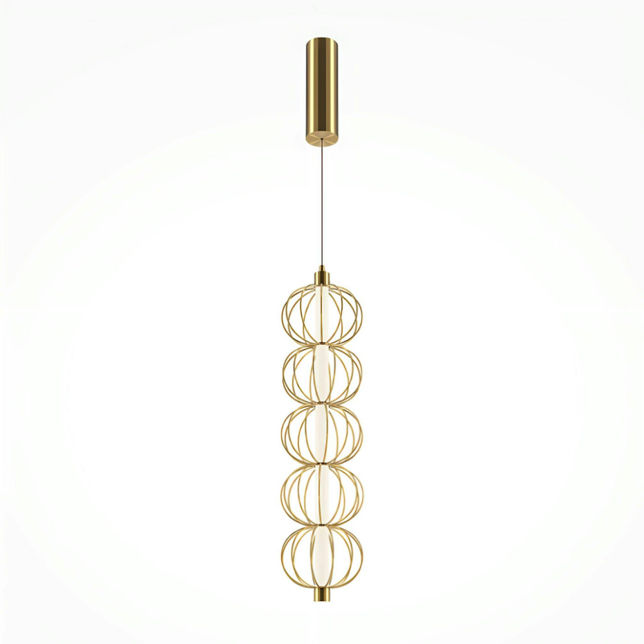 Suspension design LED avec sphères en métal doré EDEN