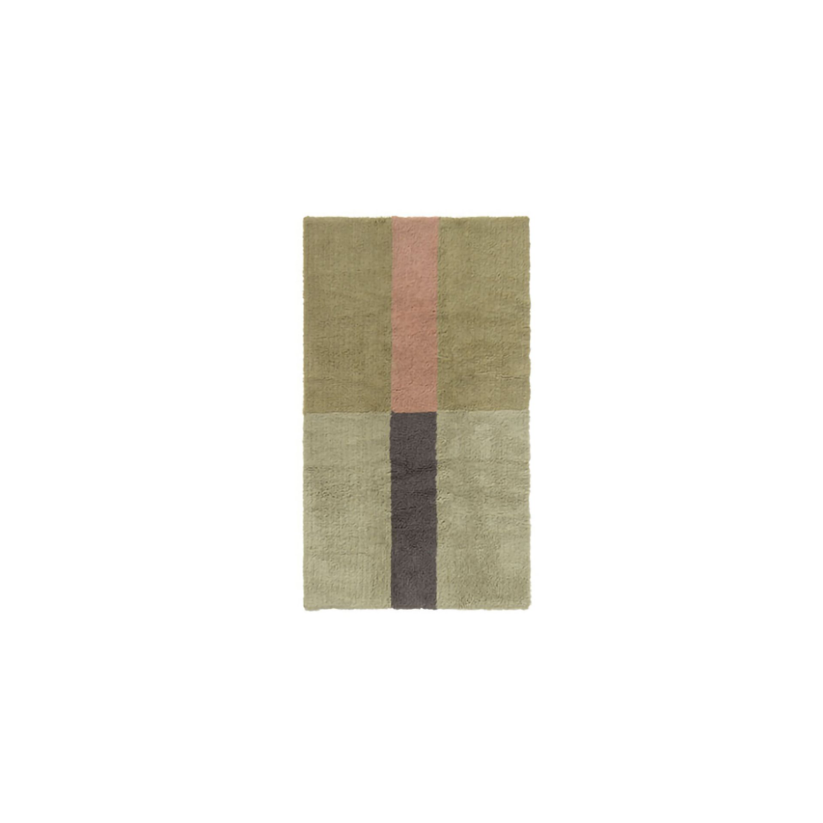 Tapis Lainable Rectangulaire Rose Fané CHROMA STRIPES