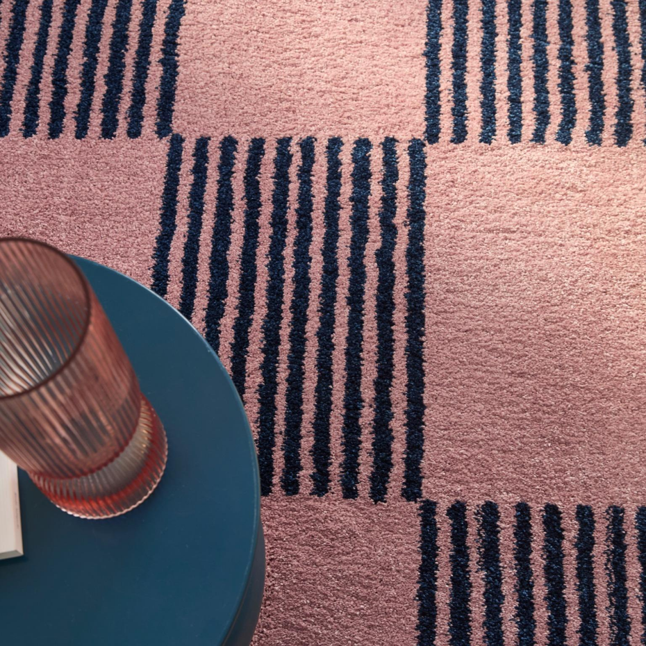 Tapis d'intérieur vintage à damier rayure GROOVY