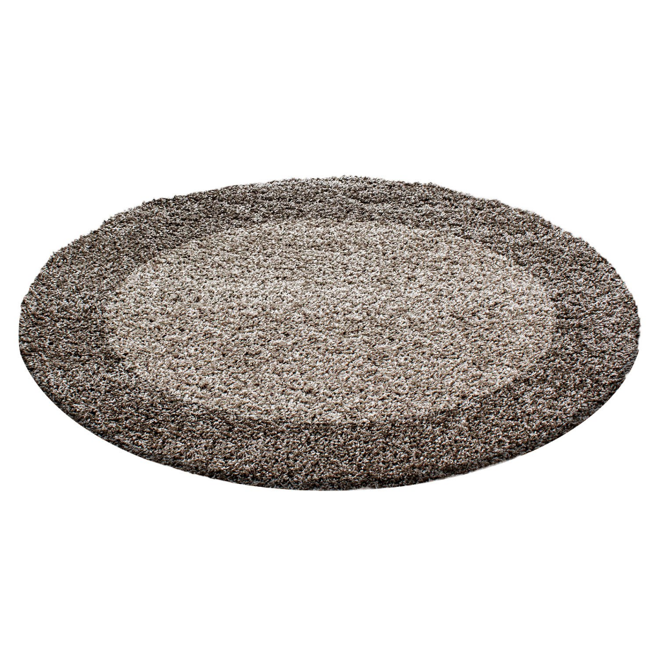 Tapis de salon shaggy rond bicolore OTTA