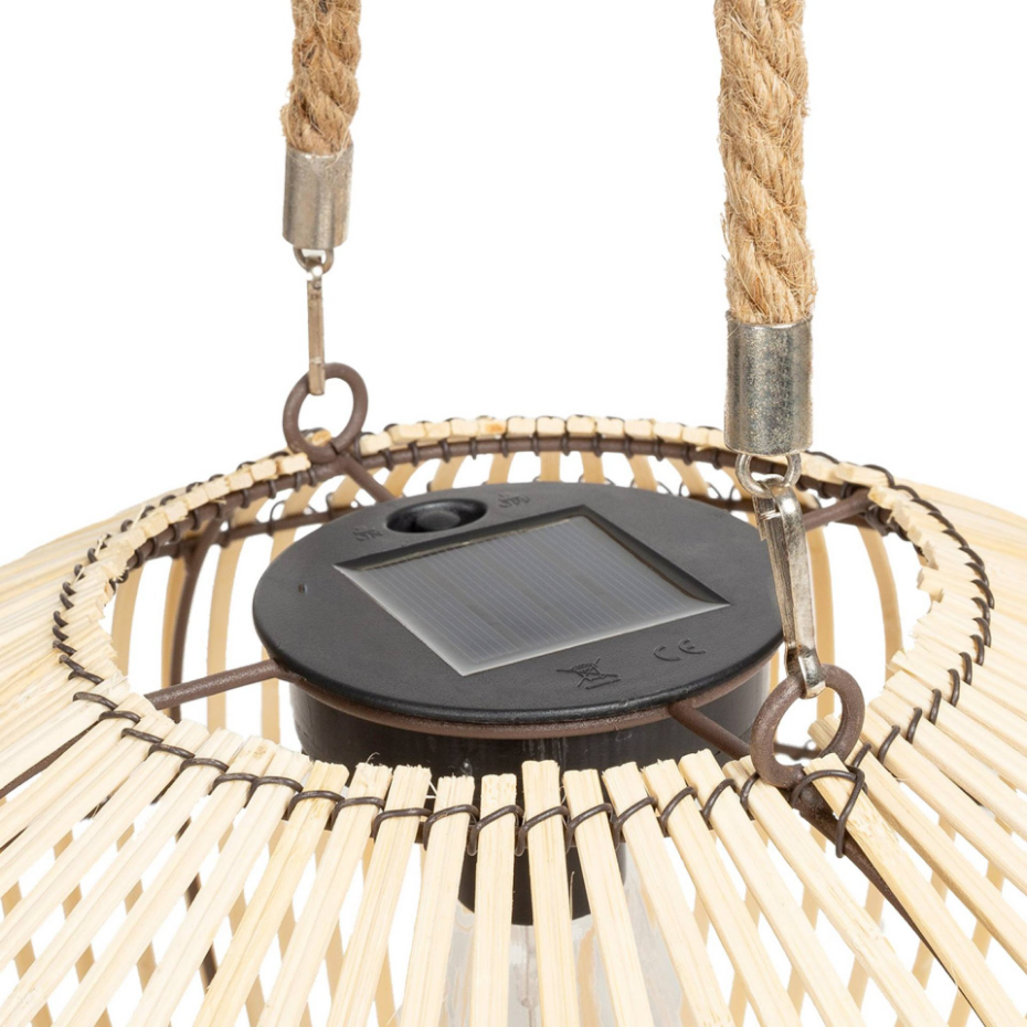 Lampe extérieur solaire LED rotin Ø31,5cm LILOU