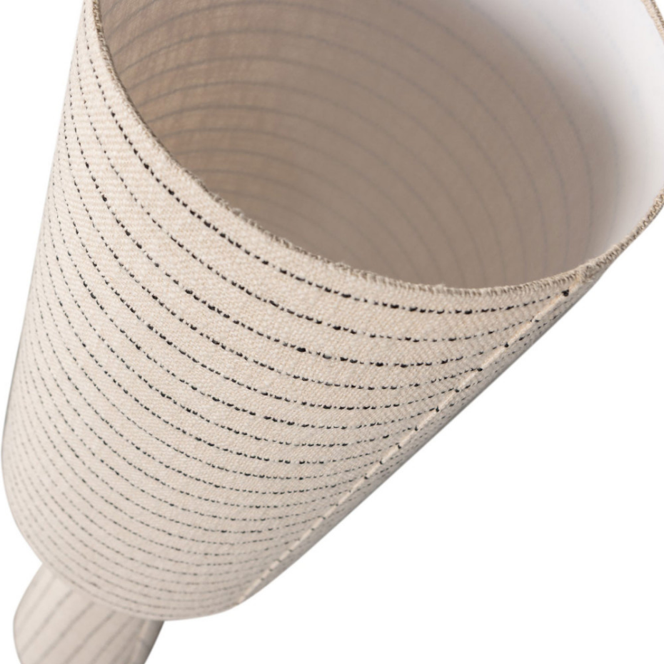 Lampadaire à rayures en métal et tissu bouclette H130cm- LOFT