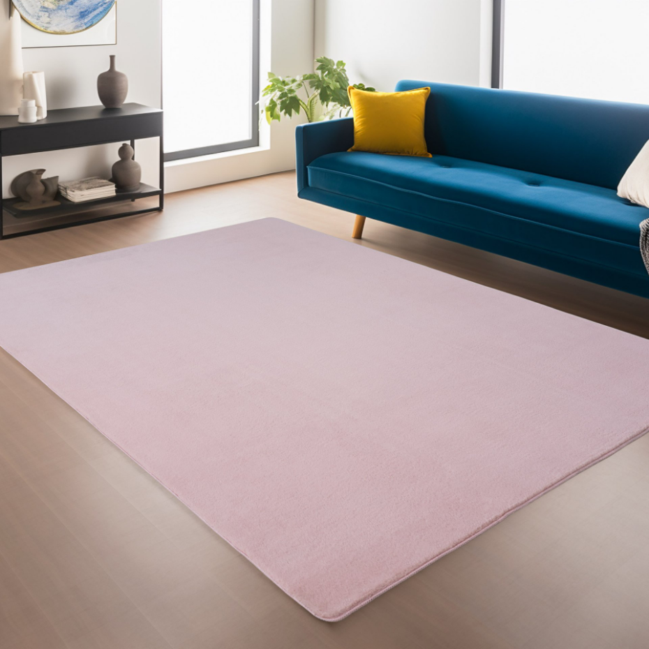 Tapis de salon uni doux ALBA