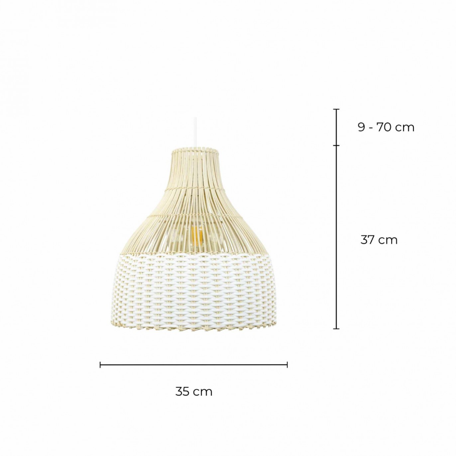 Suspension bicolore en rotin, SKIPP