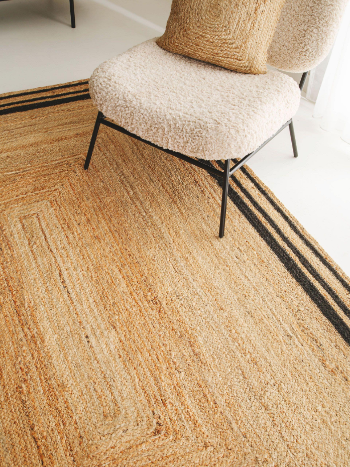 Tapis de jute tissé main JUTTA