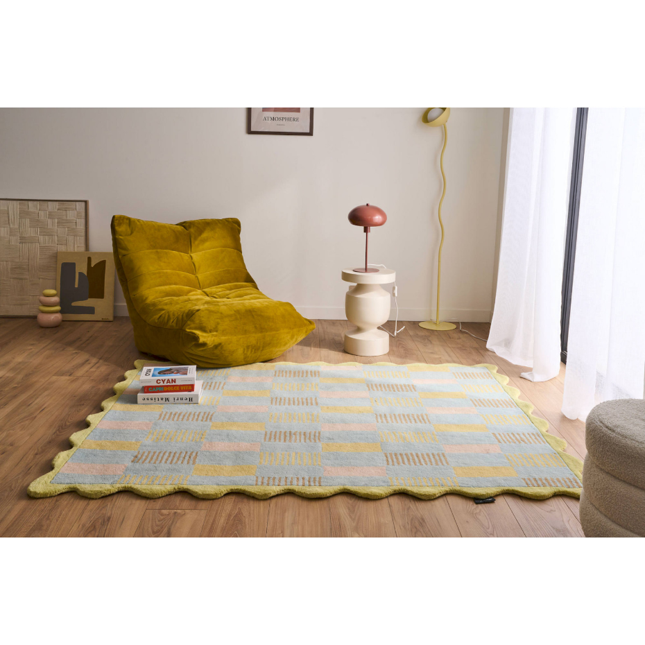Tapis fait main en laine et coton Pantone