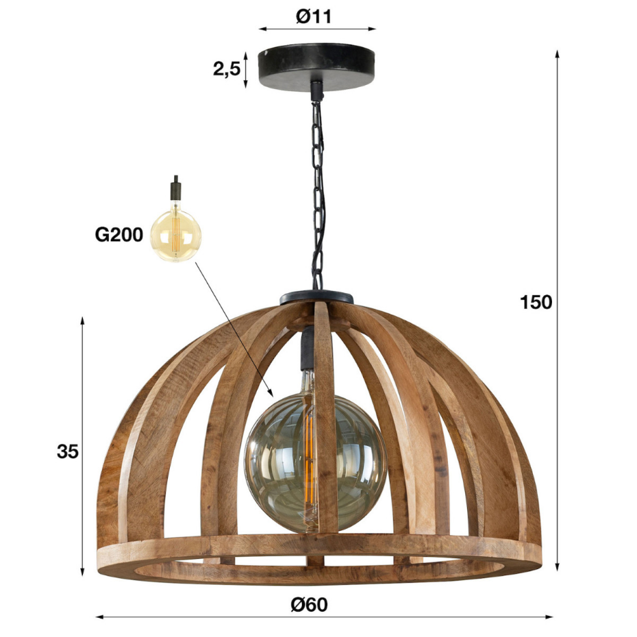 Suspension en Bois - DOME