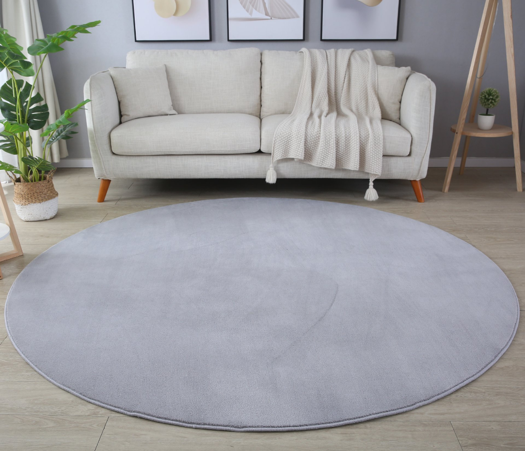 Tapis de salon rond uni MOSCOU