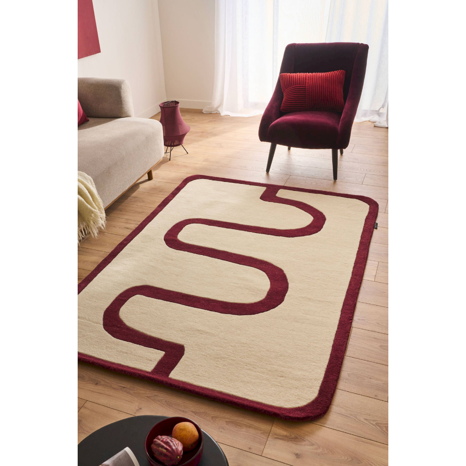 Tapis géométrique en laine et coton Pantone