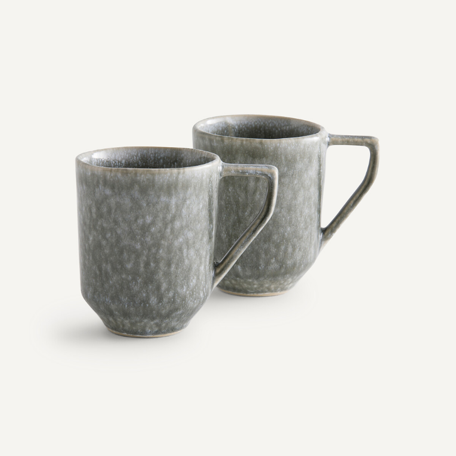 Lot de 2 mugs en grès émaillé réactif, Obidos