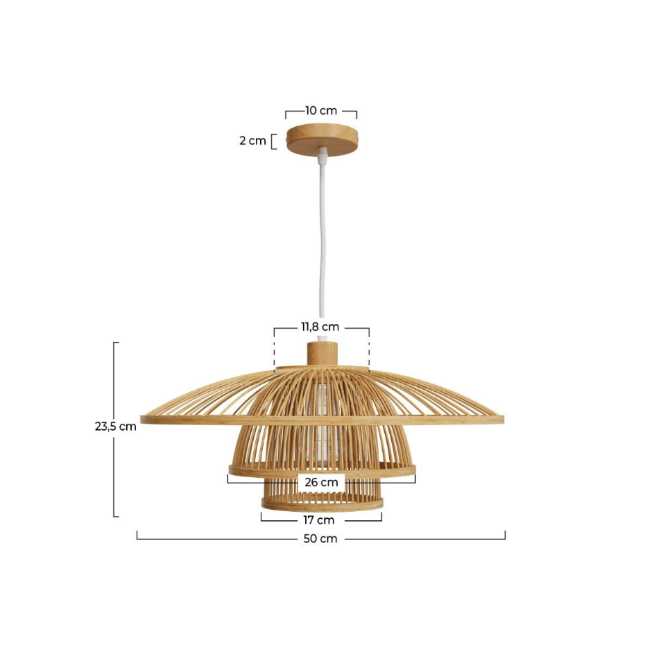 Suspension en bambou et métal D50 cm - MIRABEL