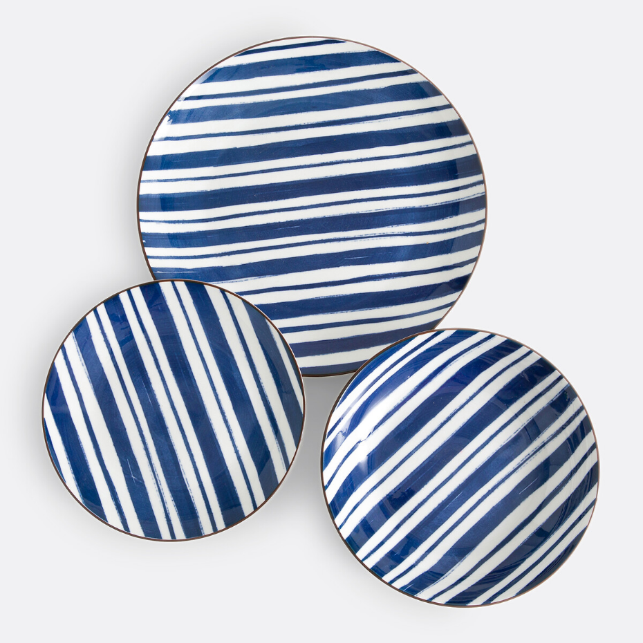 Service de 18 assiettes en porcelaine, Sienna
