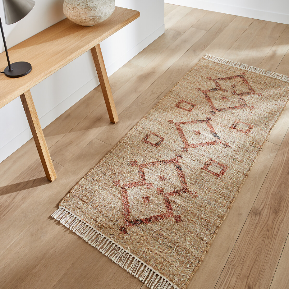 Tapis de couloir en jute, tissé main, Panaji