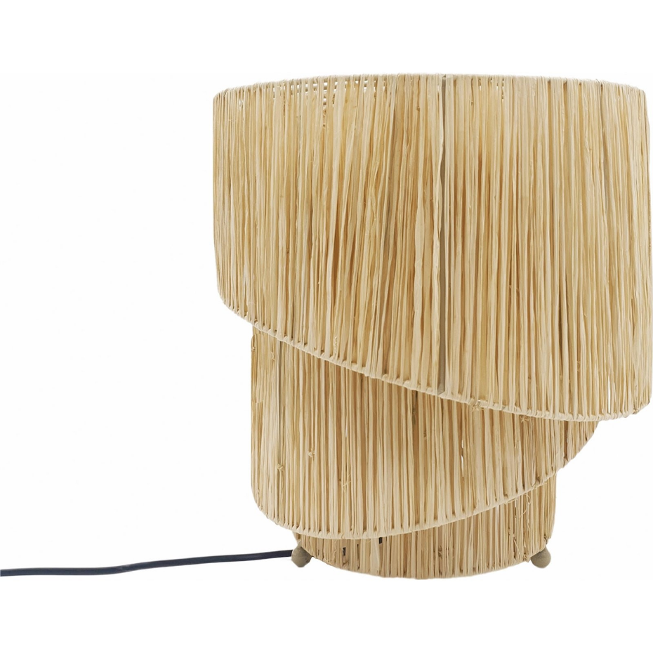 Lampe de table en raphia forme ronde