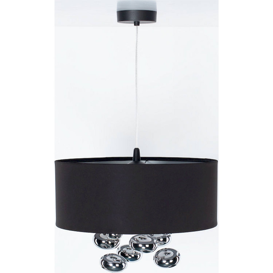 Suspension ronde en tissu avec boules Bubble Light