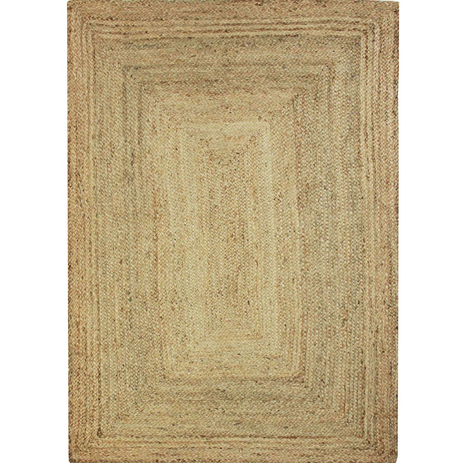 Tapis salon en jute tressé  artisanal VEGETAL JUTE - style bohème