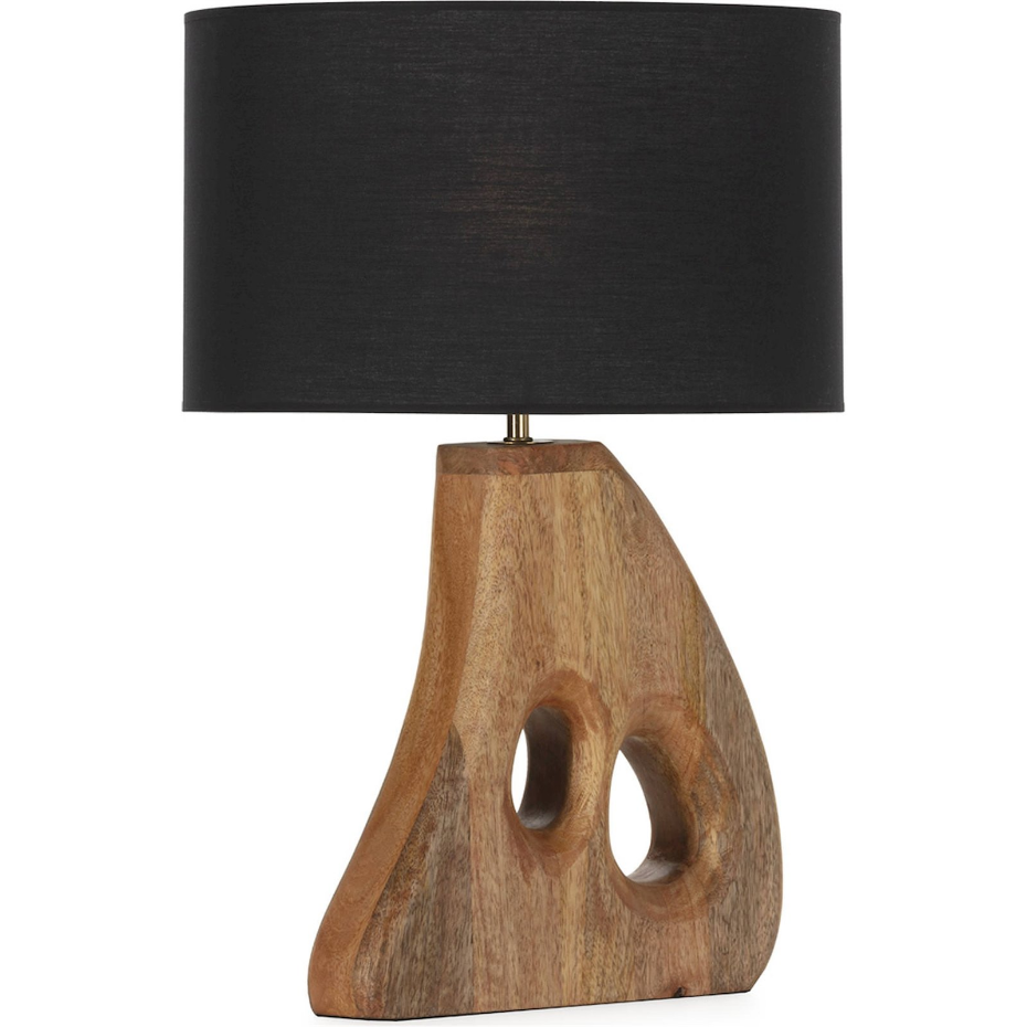 Lampe de table en bois de manguier forme organique