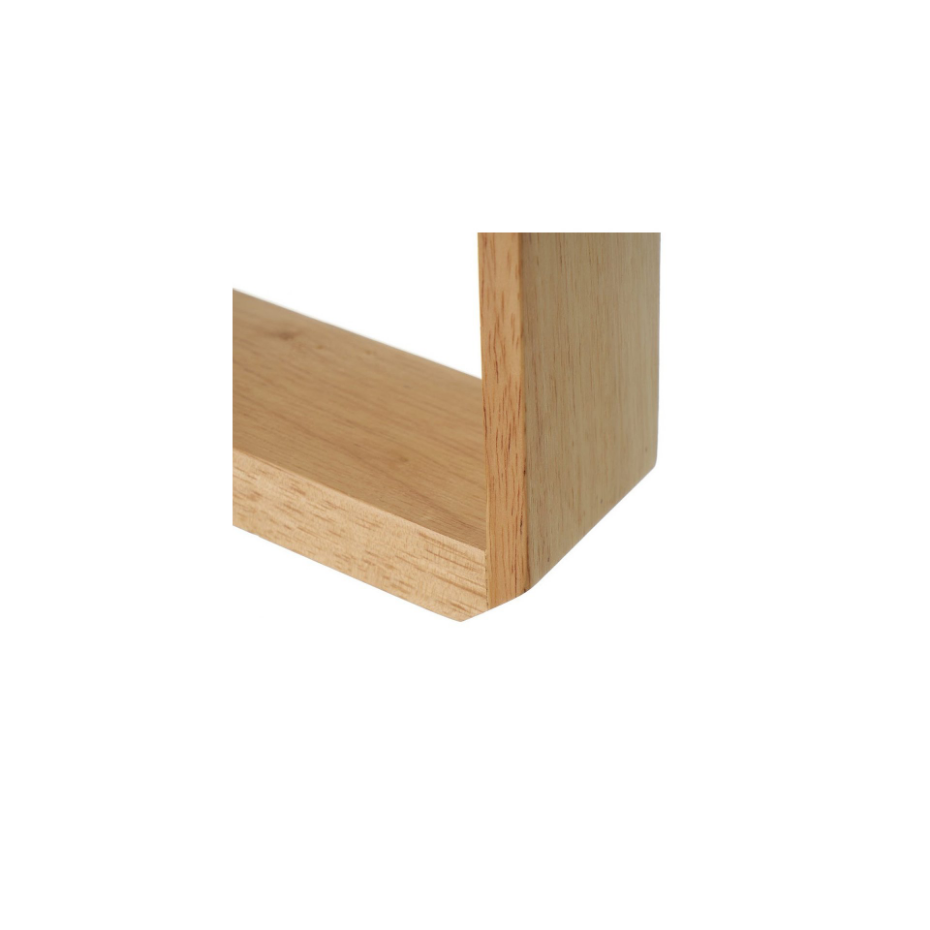 Lampe à Poser Triangle Bois et Abat-jour Blanc - Hauteur 60cm