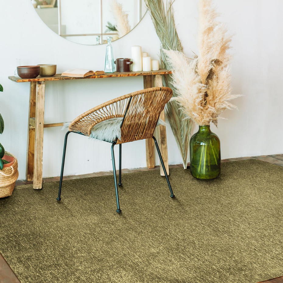 Tapis salon lumineux  rouillé SOLANCE
