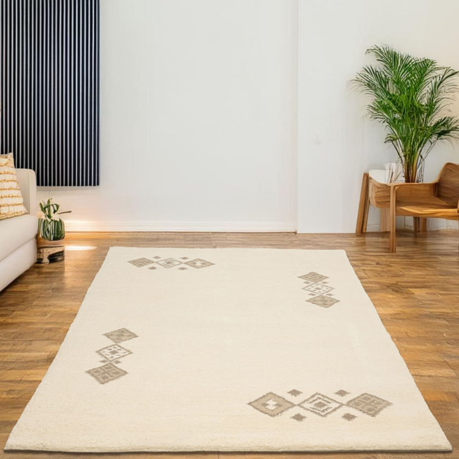 Tapis berbère marocain en laine vierge noué à la main - Taza Royal