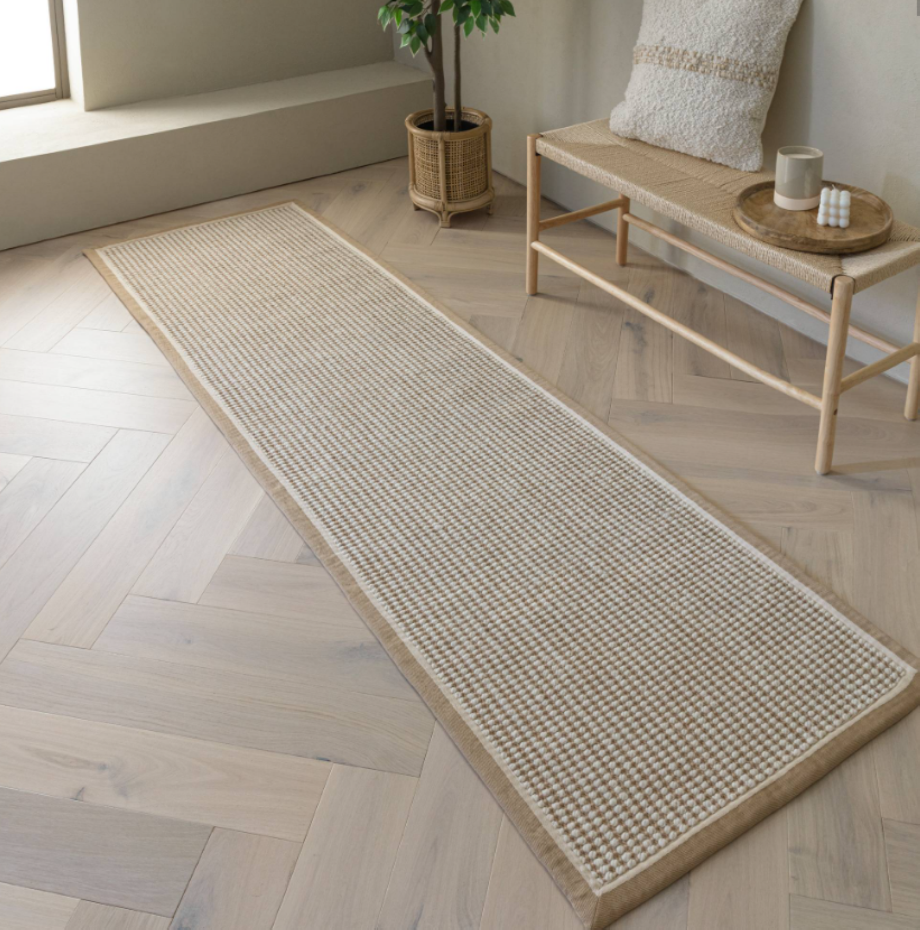 Tapis de salon moderne laine et jute ROKA