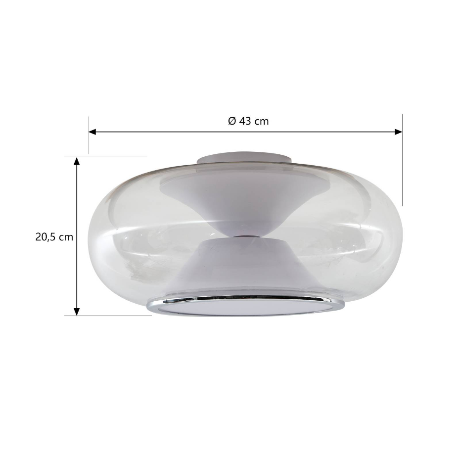 Plafonnier en verre moderneLED, Orasa