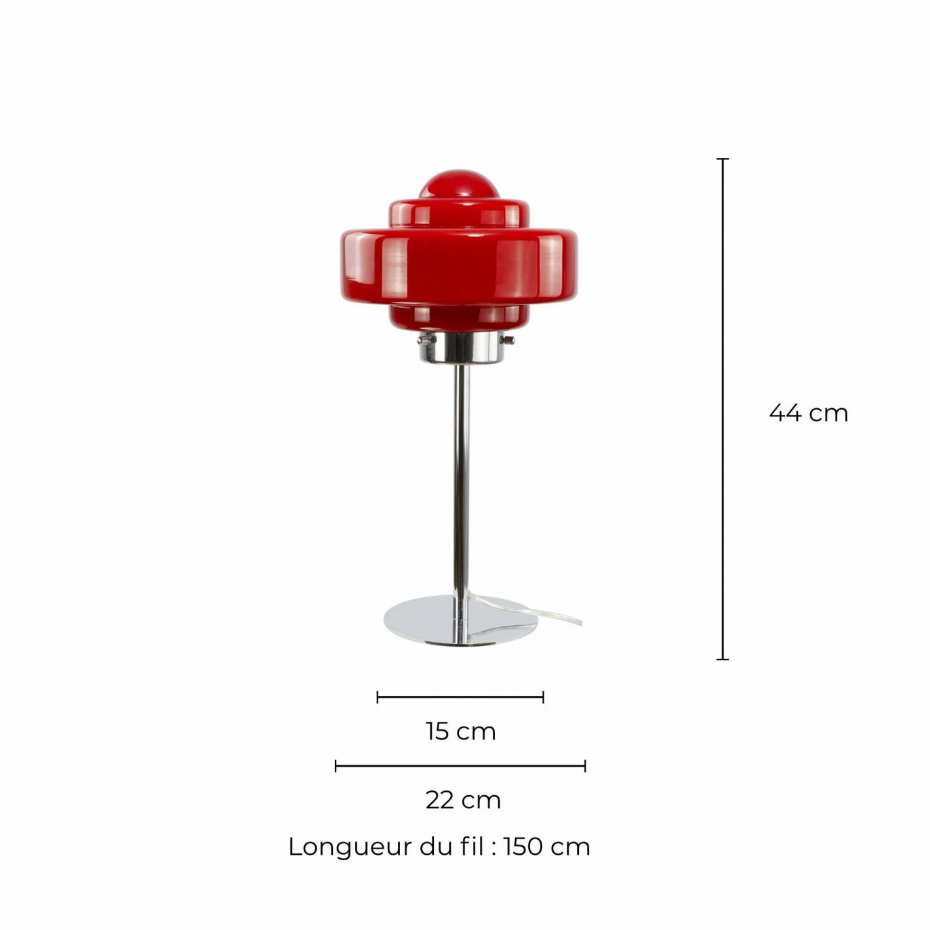 Lampe à poser en verre & métal, ZENI