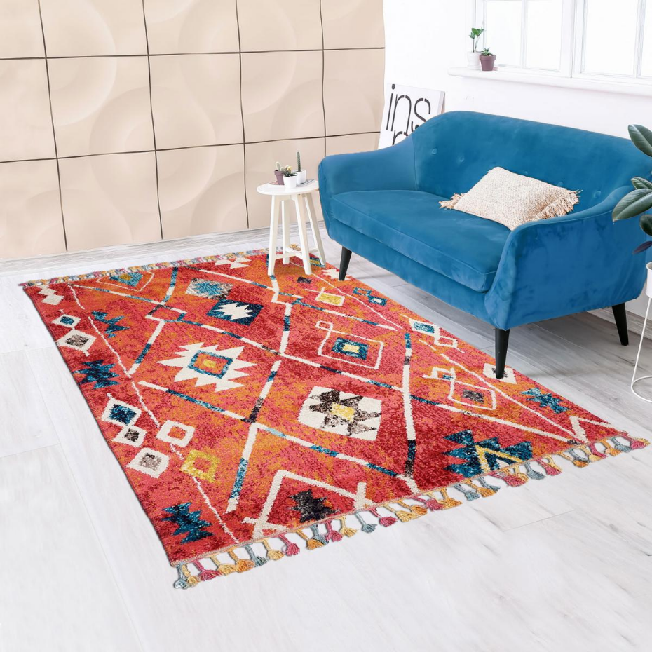 Tapis berbère tissé motifs tribaux LYN5 OURIKA B