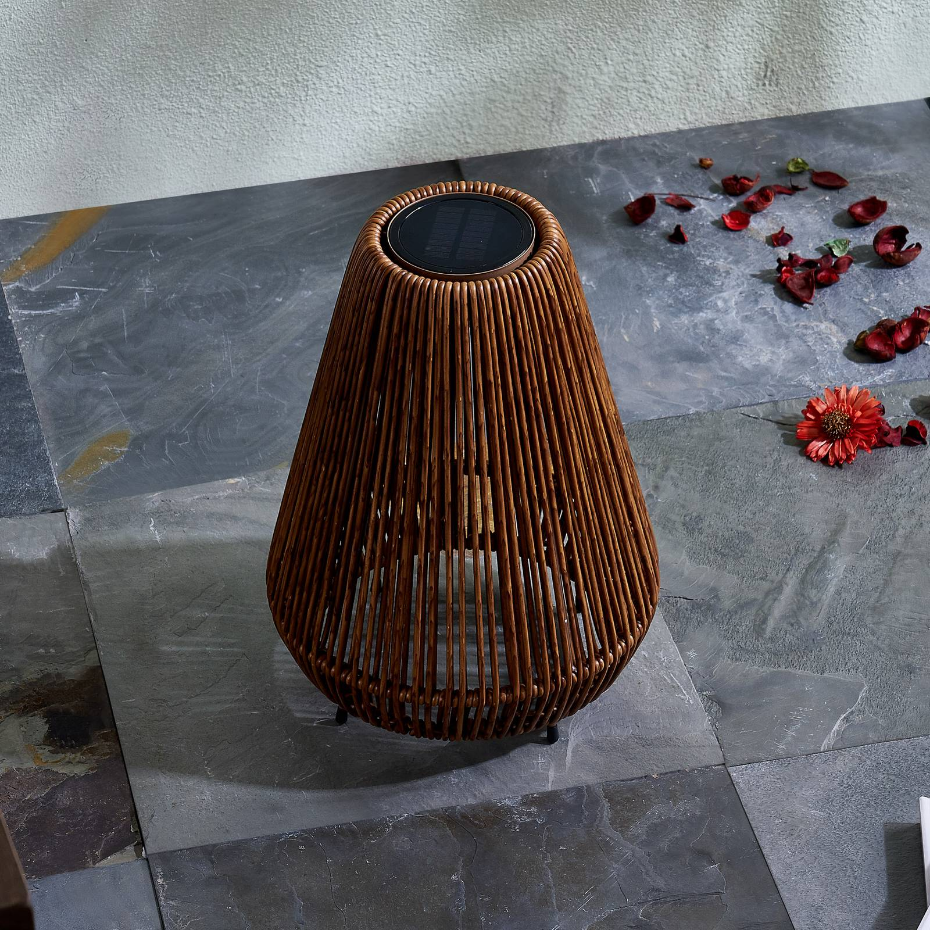 Lampe solaire extérieur en boisLED, Amaria