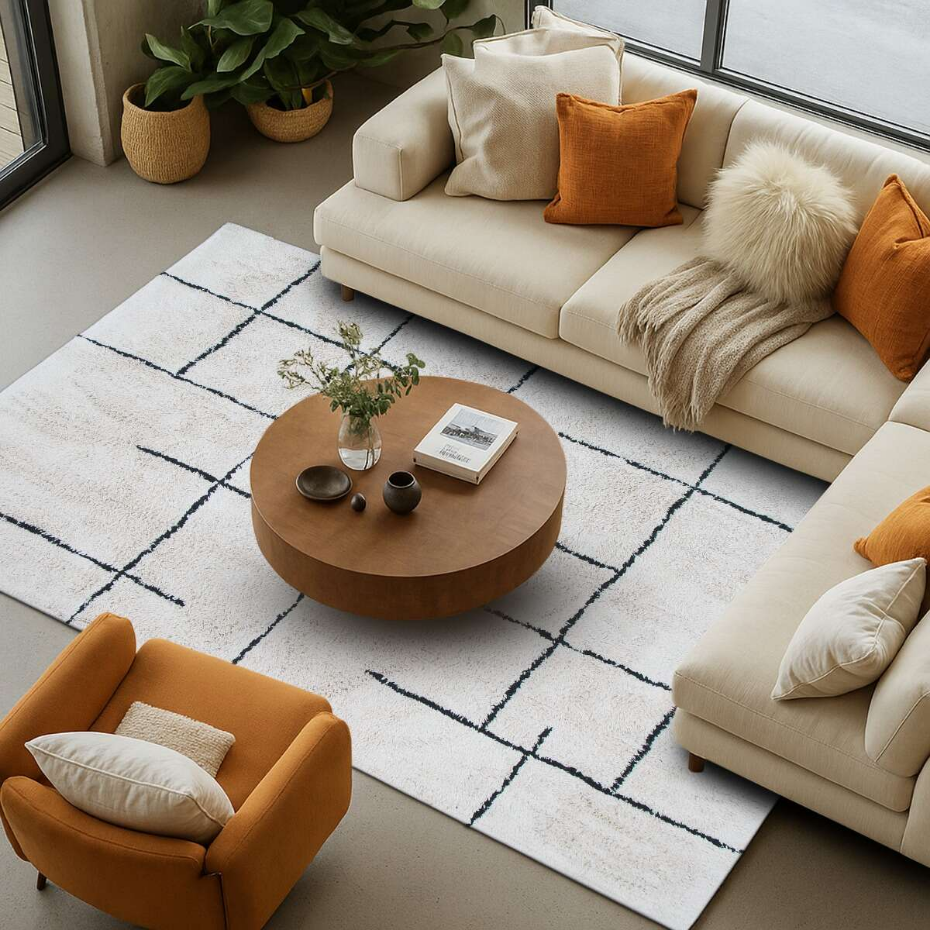 Tapis salon lavable berbère en coton  ATLAS - style bohème