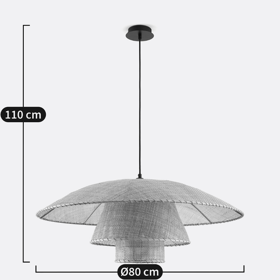 Suspension en rotin Ø80 cm, Lola
