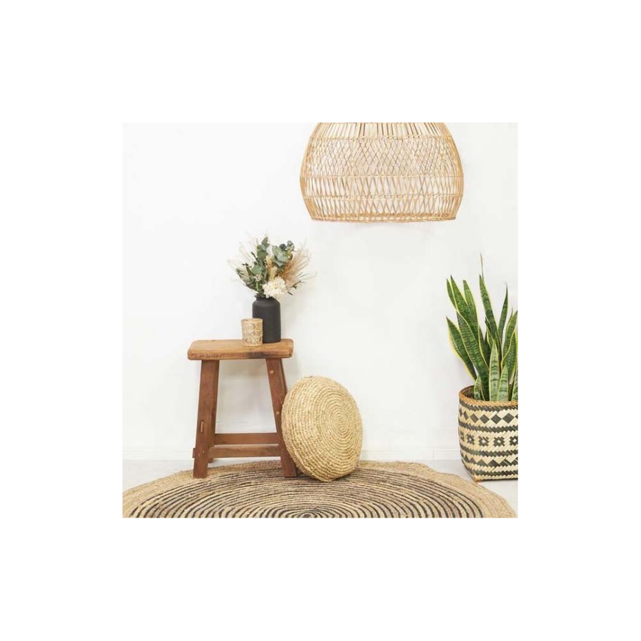 Abat-jour en rotin naturel pour suspension Rond