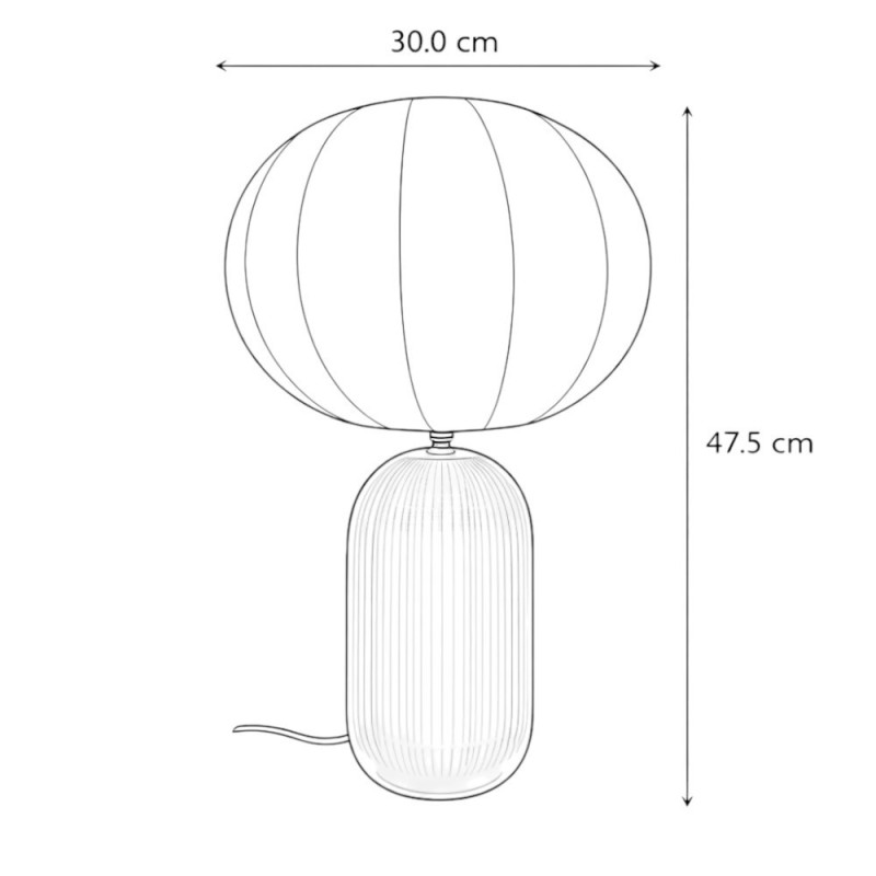 Lampe à poser en verre transparent opale et abat-jour toile Lucas