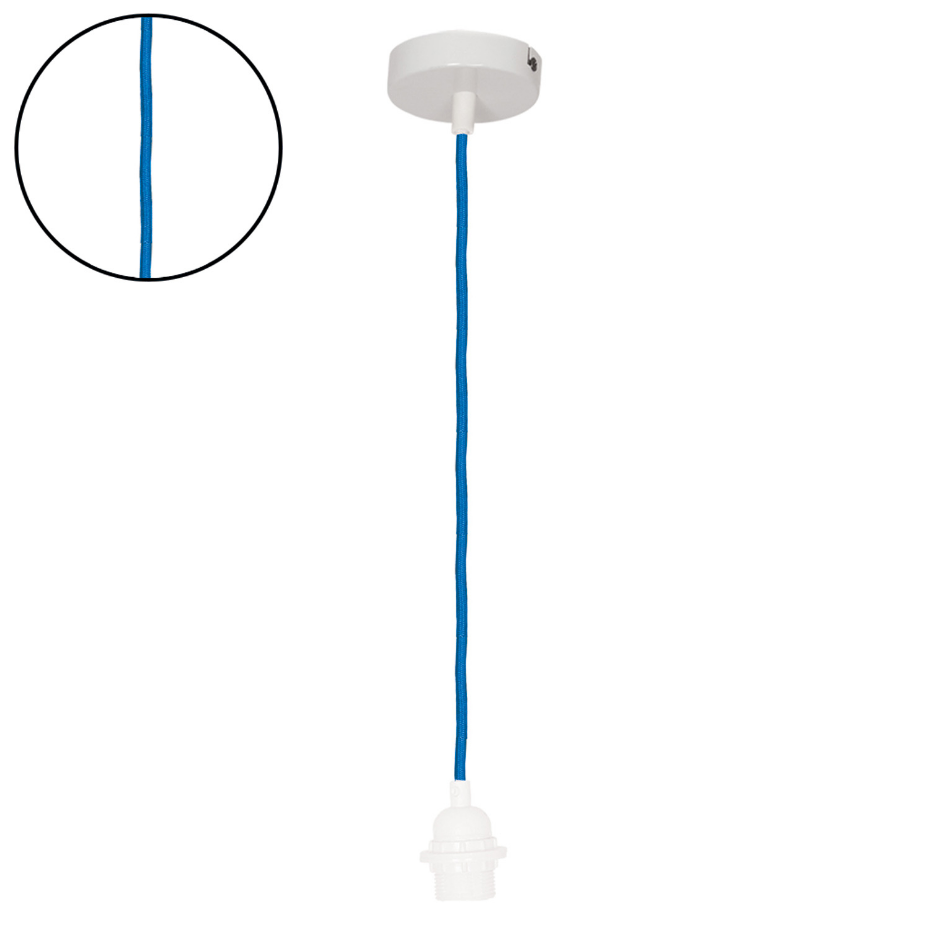Suspension avec douille blanche et câble tissé