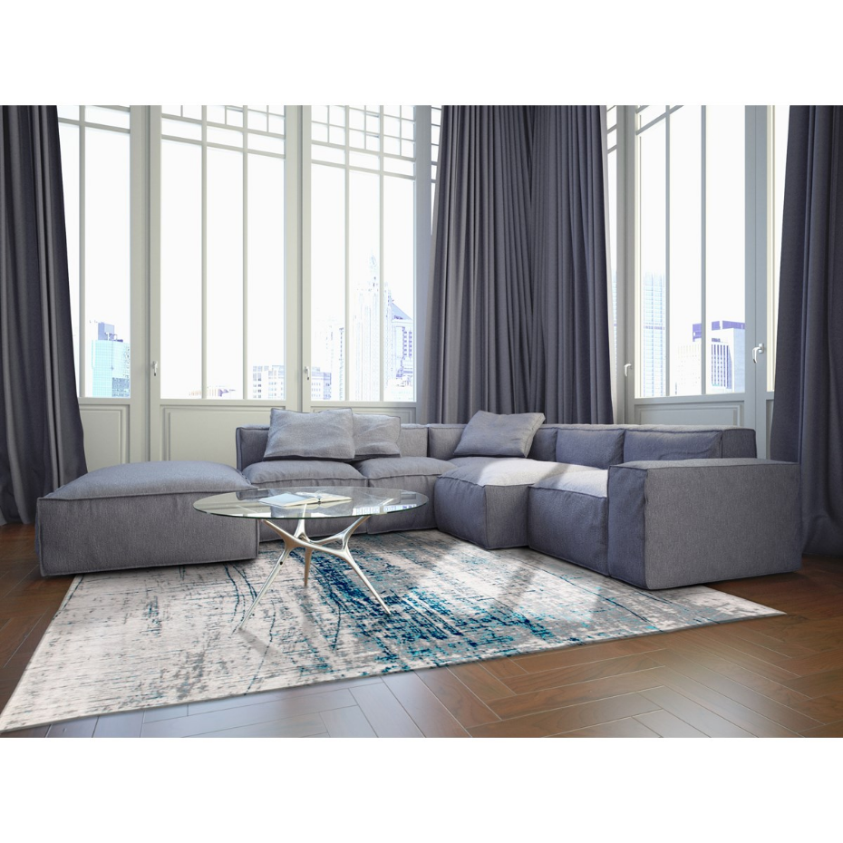 Tapis salon et chambre coton Mad Men - Bronx Azurite