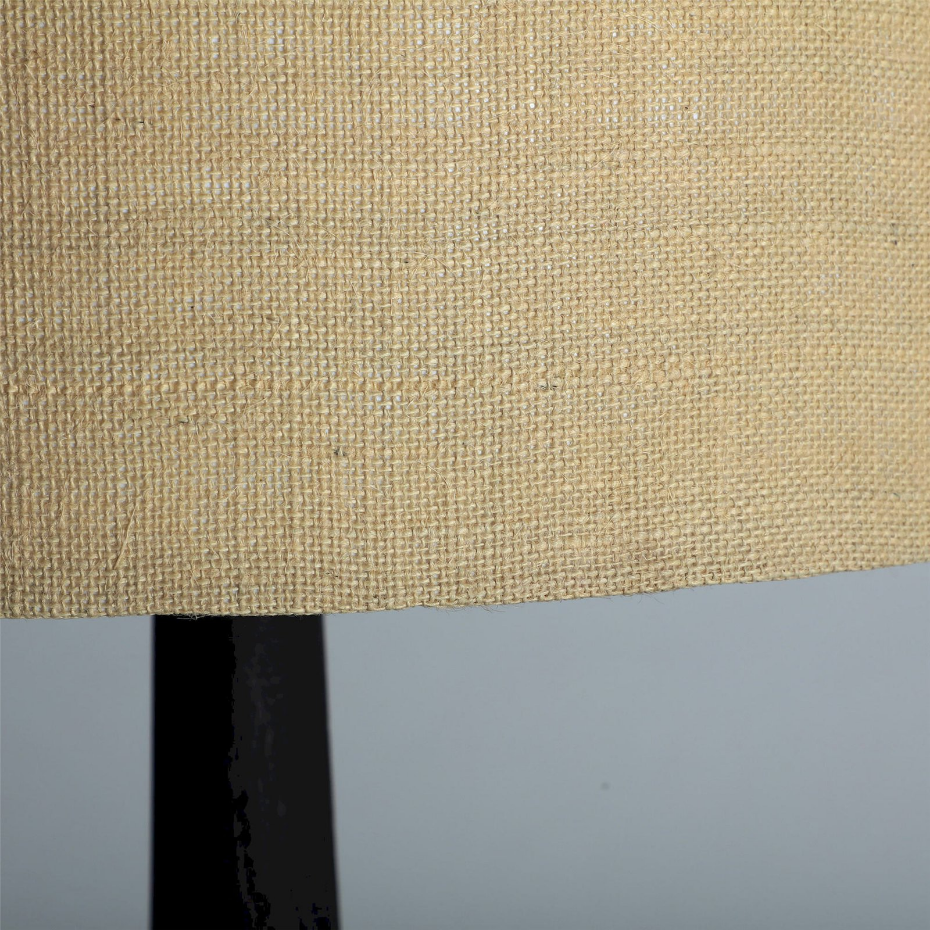 Lampe de table contemporaine en bois de manguier et coton