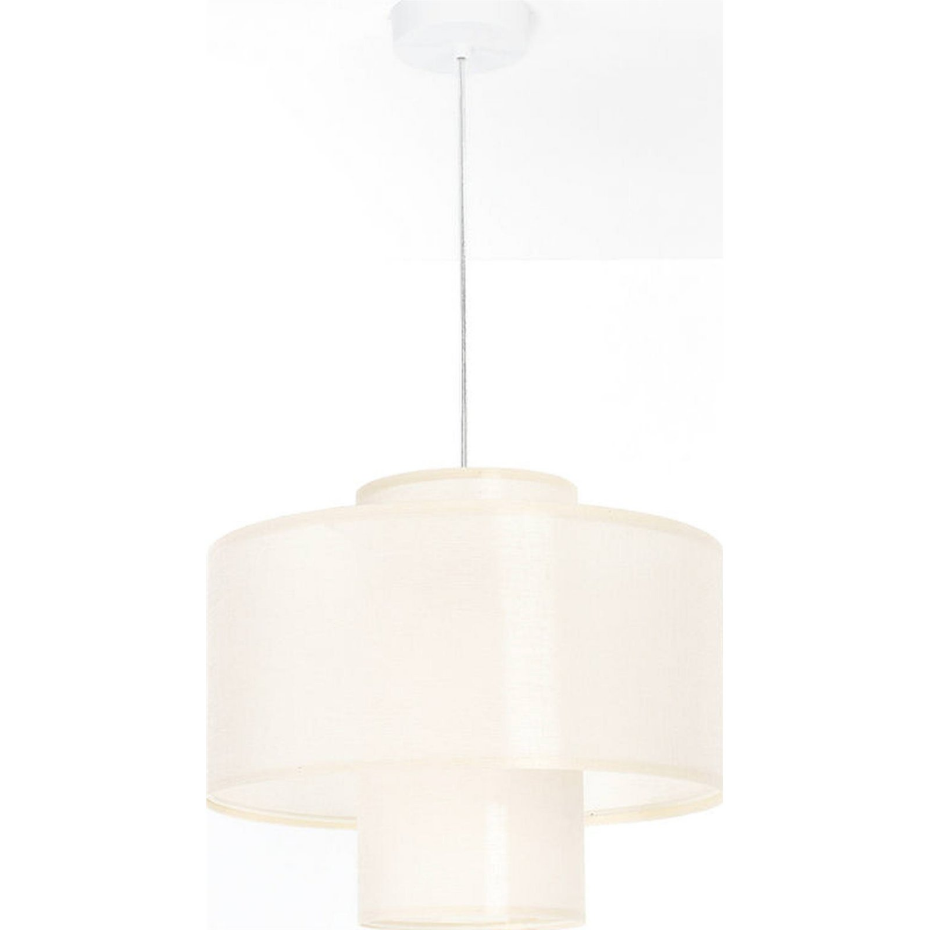 Suspension ronde en jute et lin Twin Light